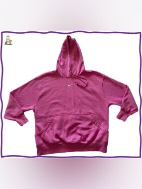 Nike Women's Pink Fleece Pullover Hoodie Size Plus with Pockets